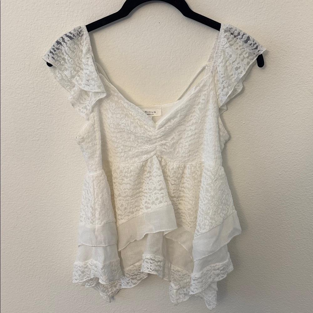 White Lace Women Top